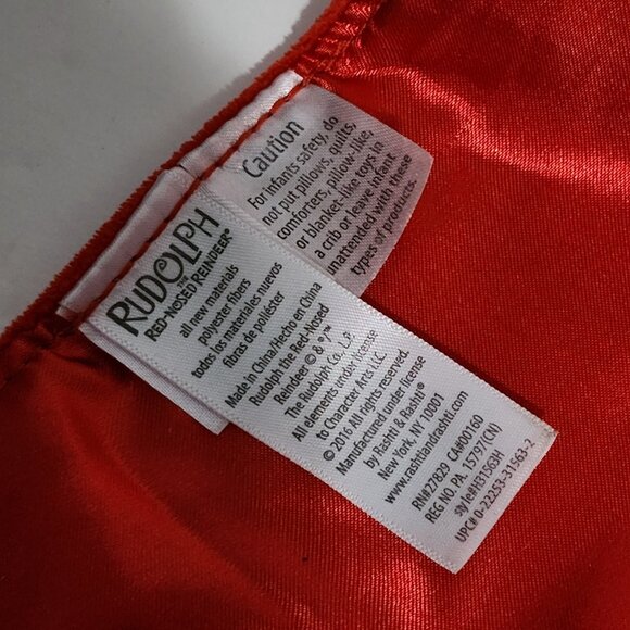 Rudolph the Red Nosed Reindeer Security Blanket My First Christmas Rattle Plush - Picture 5 of 5